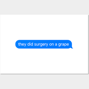 they did surgery on a grape meme imessage Posters and Art